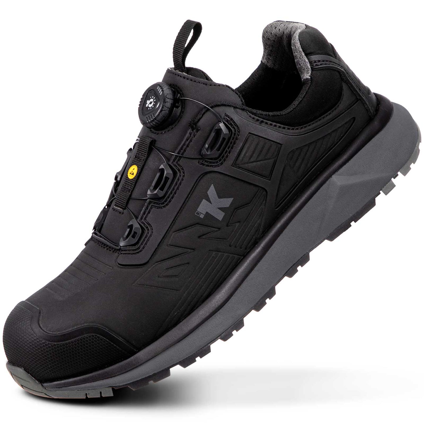 ESD Shoes for Men, Alloy Toe Safety Shoes Freelock Fit Quick Lacing System