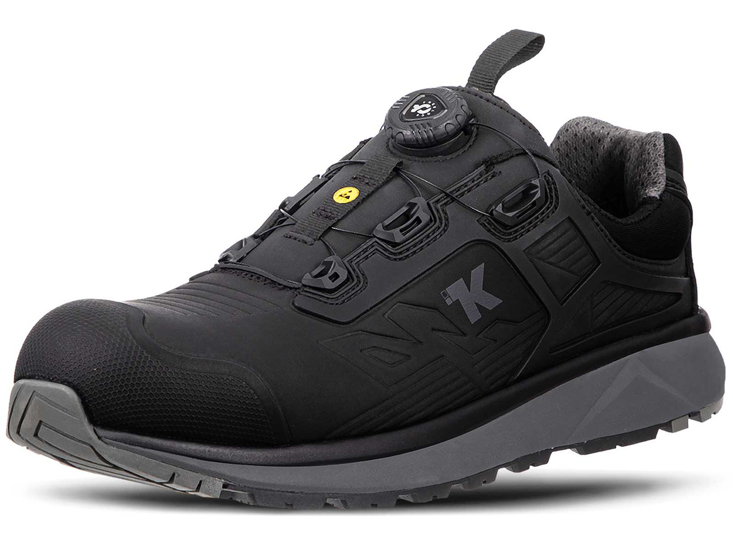 ESD Shoes for Men, Alloy Toe Safety Shoes Freelock Fit Quick Lacing System