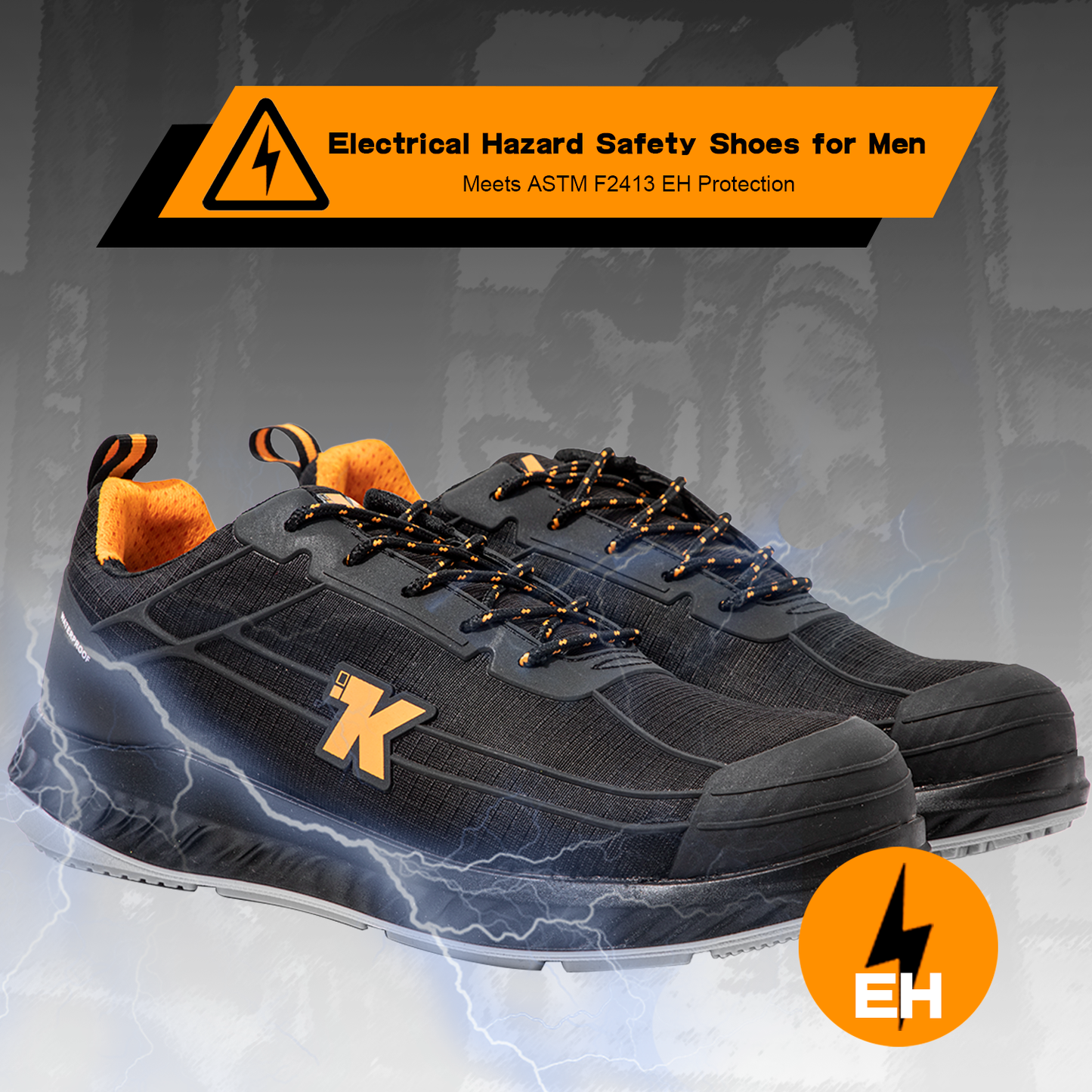 Men’s Composite Toe Shoes Waterproof Work Shoes Insulated EH Puncture Proof