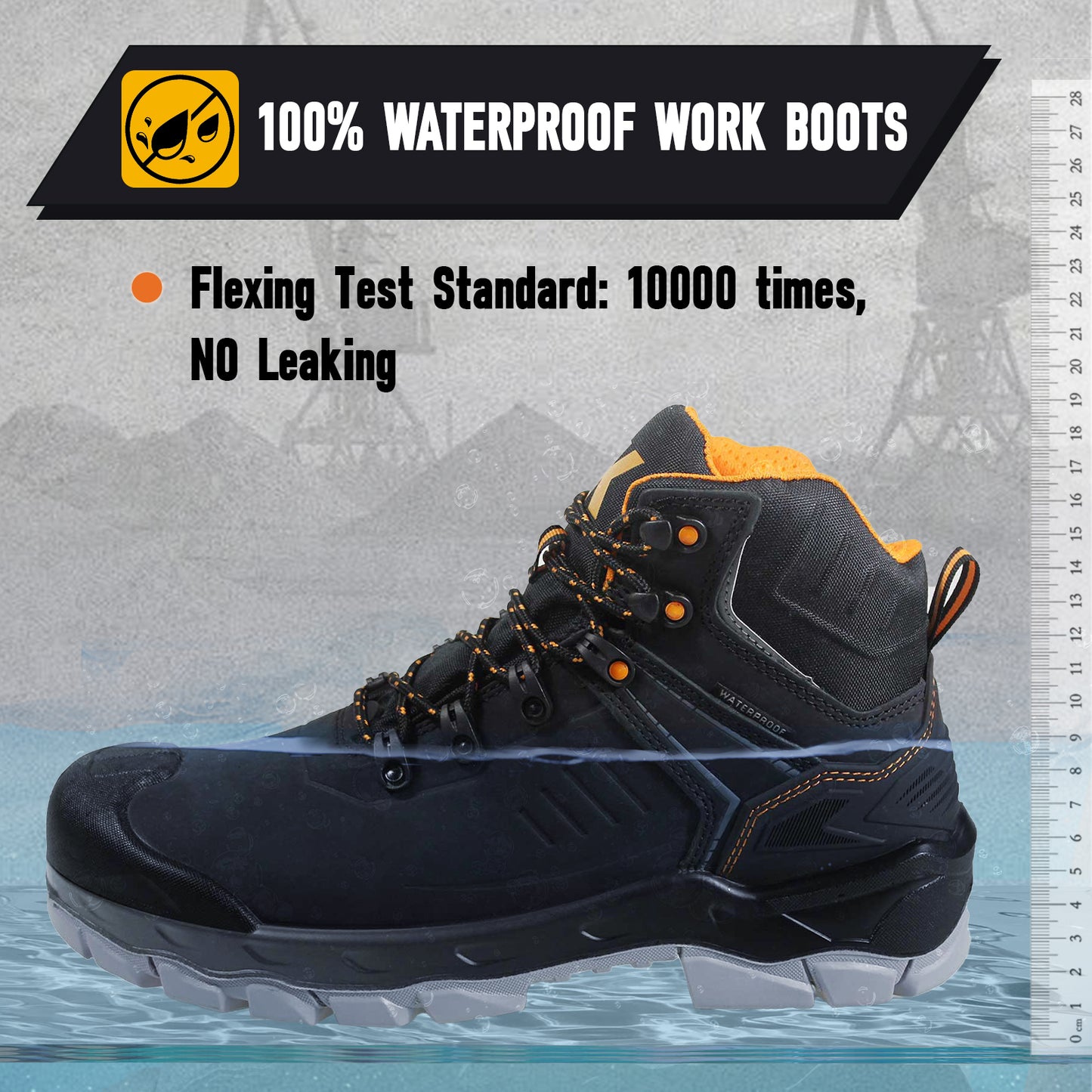 Work Boots for Men Genuine Leather Nubuck EH
