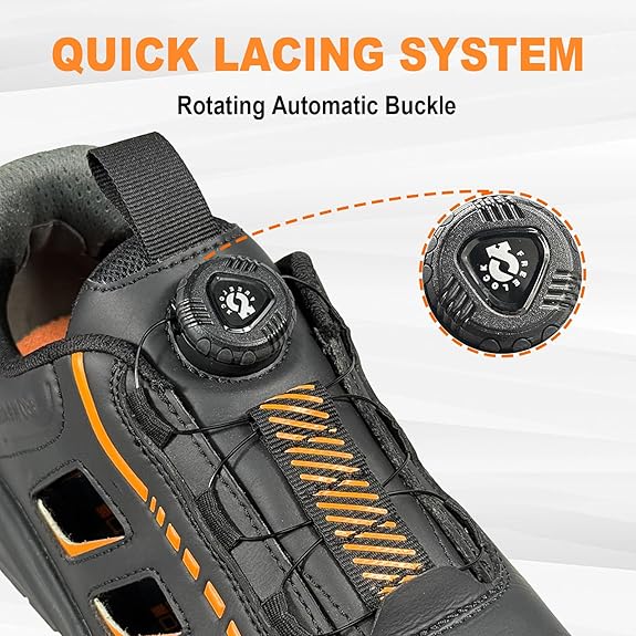 Quick Lace Alloy Toe Safety Sneakers For Men