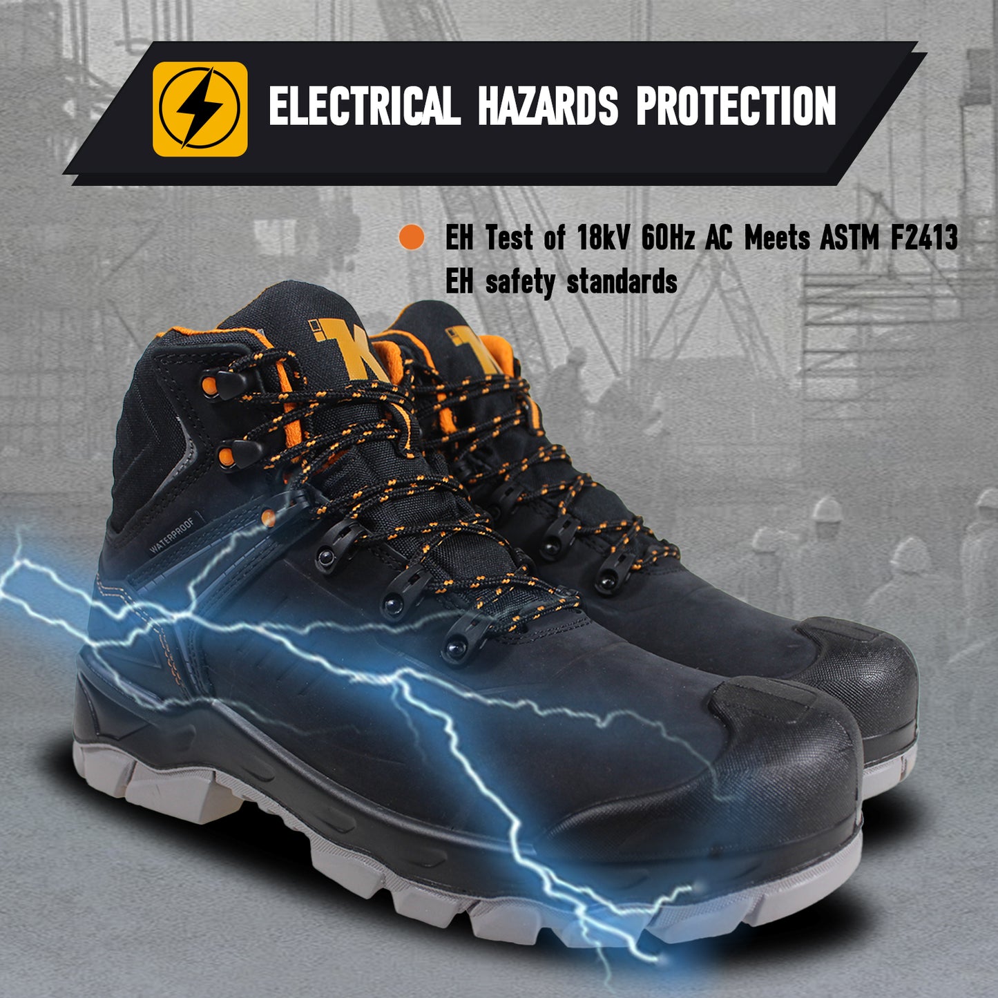 Work Boots for Men Genuine Leather Nubuck EH