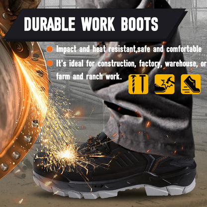 Work Boots for Men Genuine Leather Nubuck EH