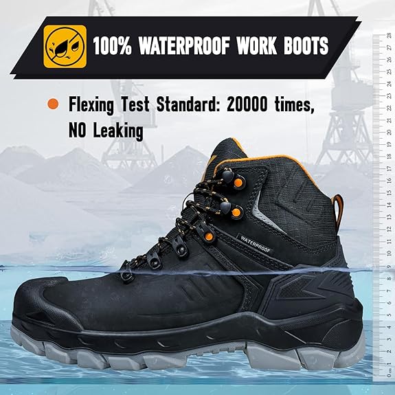 Lightweight Composite Toe Leather Safety Work Boots Men
