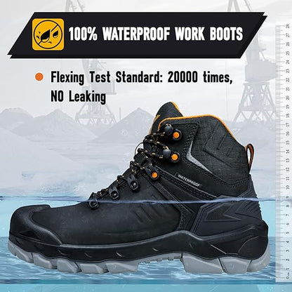 Lightweight Composite Toe Leather Safety Work Boots Men