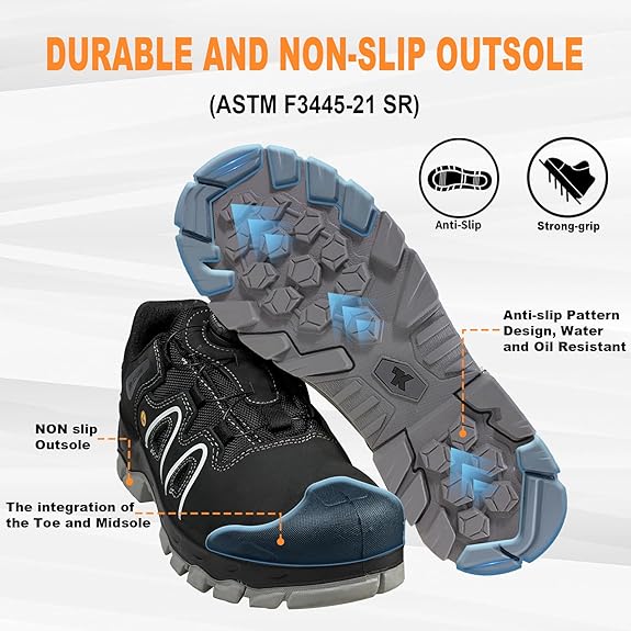 Quick Lace Composite Toe Safety Shoes For Men