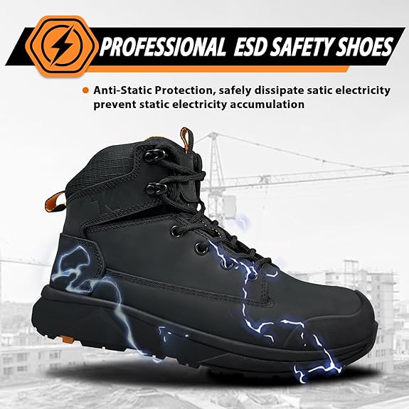 Lightweight Aluminum Toe Leather Safety Work Boots Men
