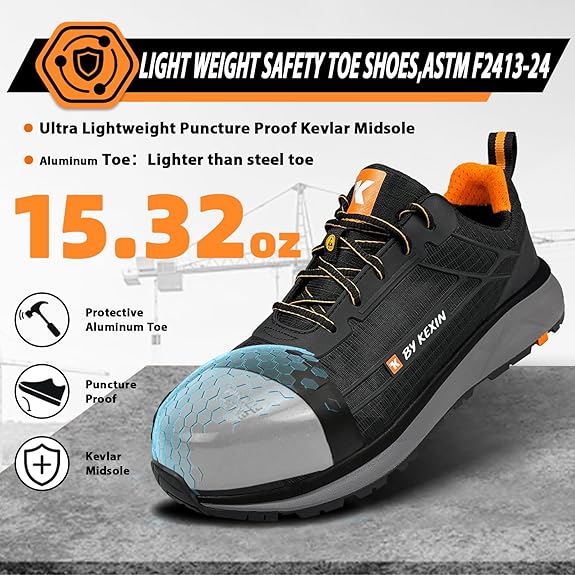 Lightweight Alloy Toe Safety Sneakers For Men Workwear
