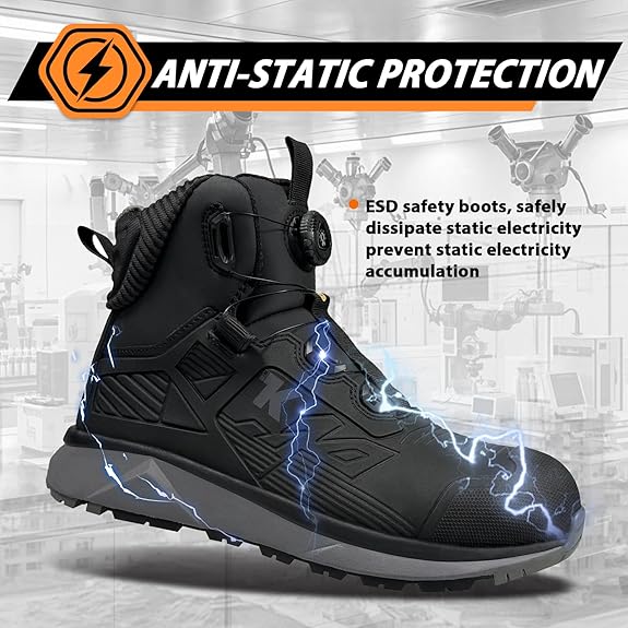 Quick Lace Aluminum Toe Safety Work Boots Men