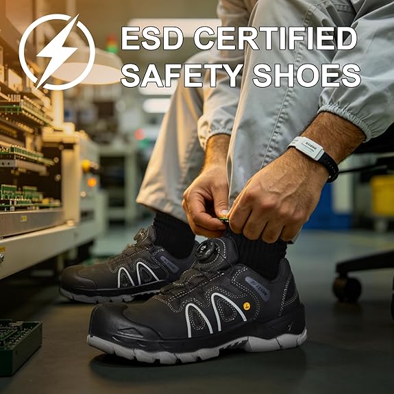 Quick Lace Composite Toe Safety Shoes For Men