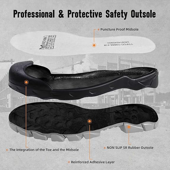 Lightweight Composite Toe Leather Safety Work Boots Men