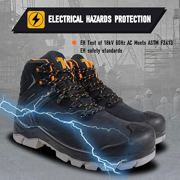 Lightweight Composite Toe Leather Safety Work Boots Men