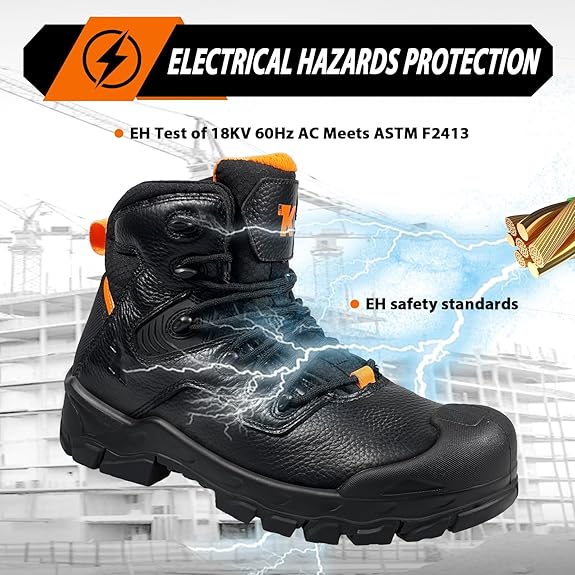 Lightweight Composite Toe Leather Safety Work Boots Men