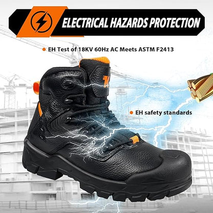 Lightweight Composite Toe Leather Safety Work Boots Men