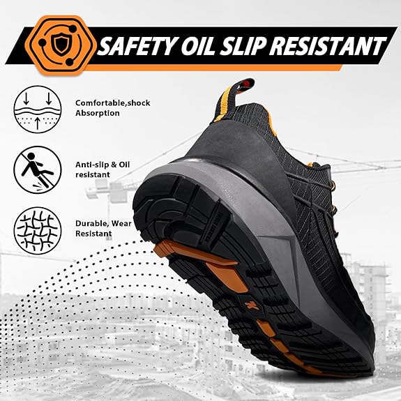 Lightweight Alloy Toe Safety Sneakers For Men Workwear