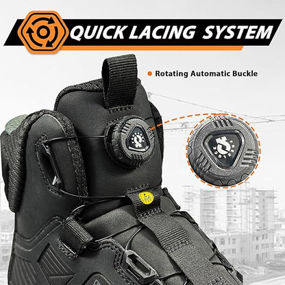 Quick Lace Aluminum Toe Safety Work Boots Men