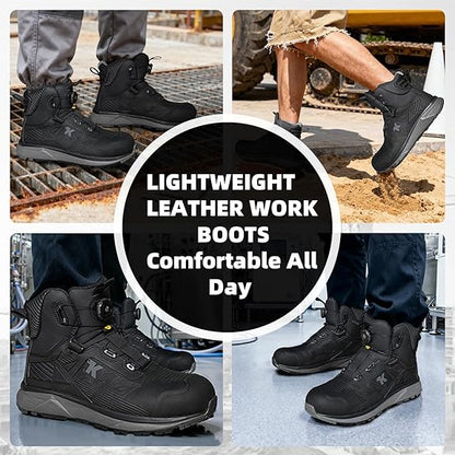 Quick Lace Aluminum Toe Safety Work Boots Men