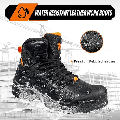 Lightweight Composite Toe Leather Safety Work Boots Men