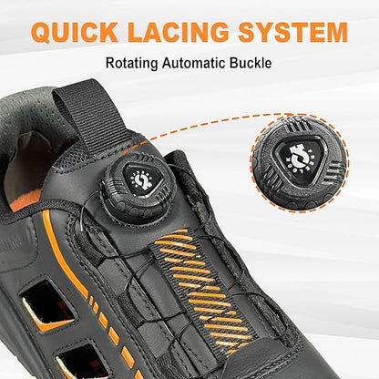 Quick Lace Alloy Toe Safety Sneakers For Men
