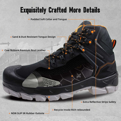 Work Boots for Men Genuine Leather Nubuck EH